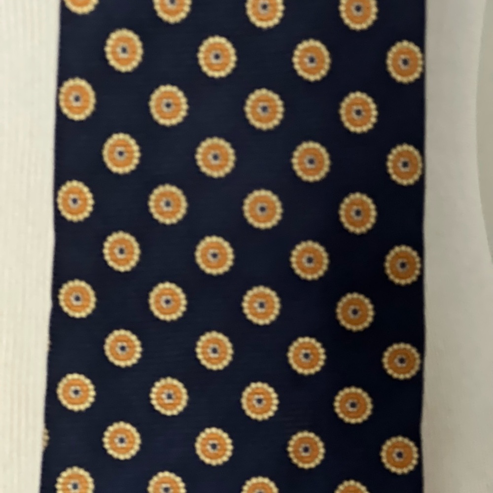 Navy and Gold Polka Dot Men's Tie